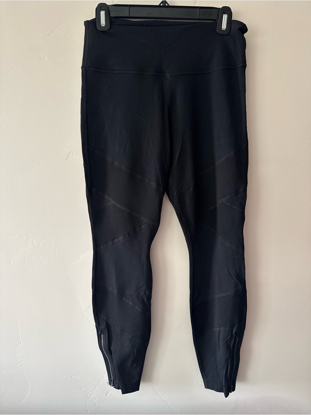 Athleta Black High-Rise Performance Leggings with Ankle Zips
